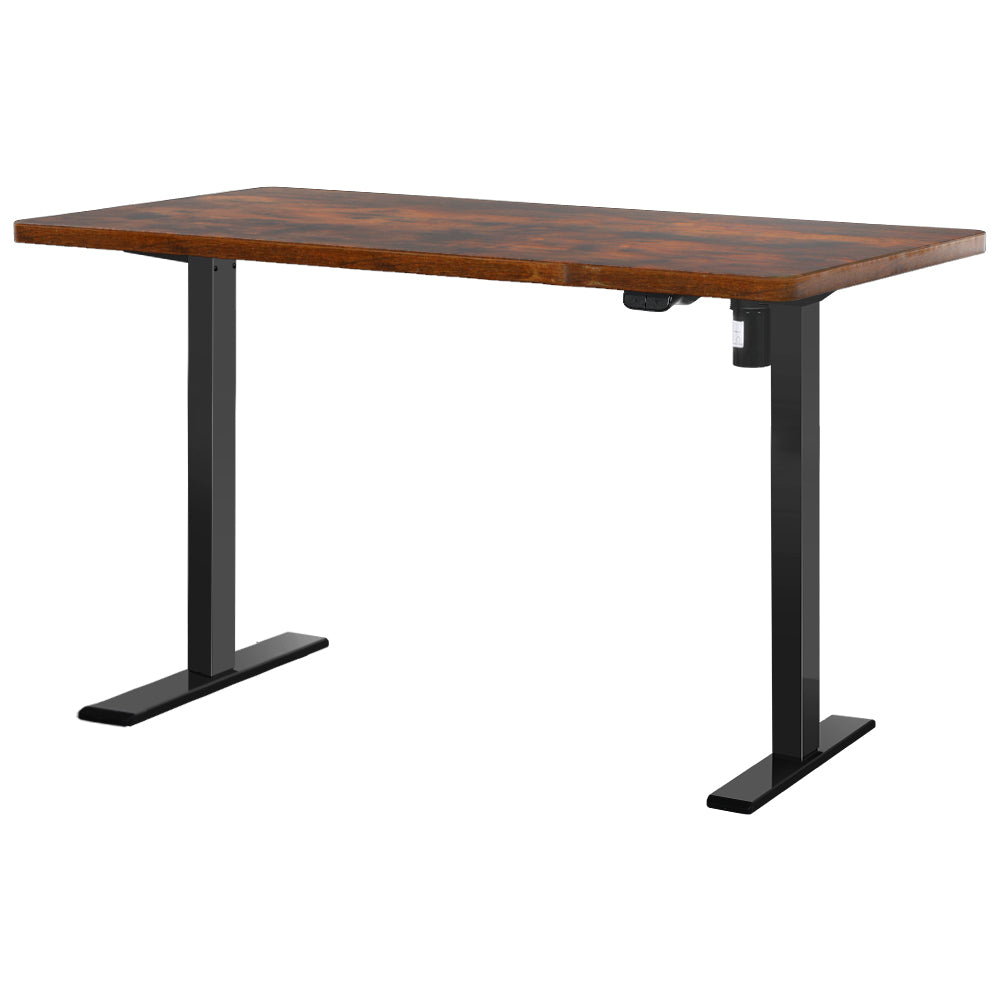 Artiss Standing Desk Motorised Rustic Brown 120CM-Office Desks-PEROZ Accessories