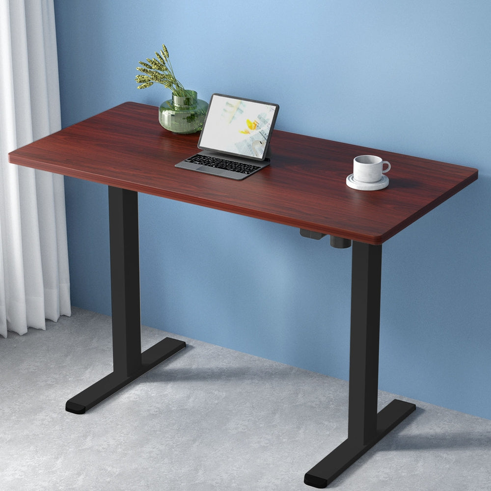 Artiss Standing Desk Motorised Walnut 120CM-Office Desks-PEROZ Accessories