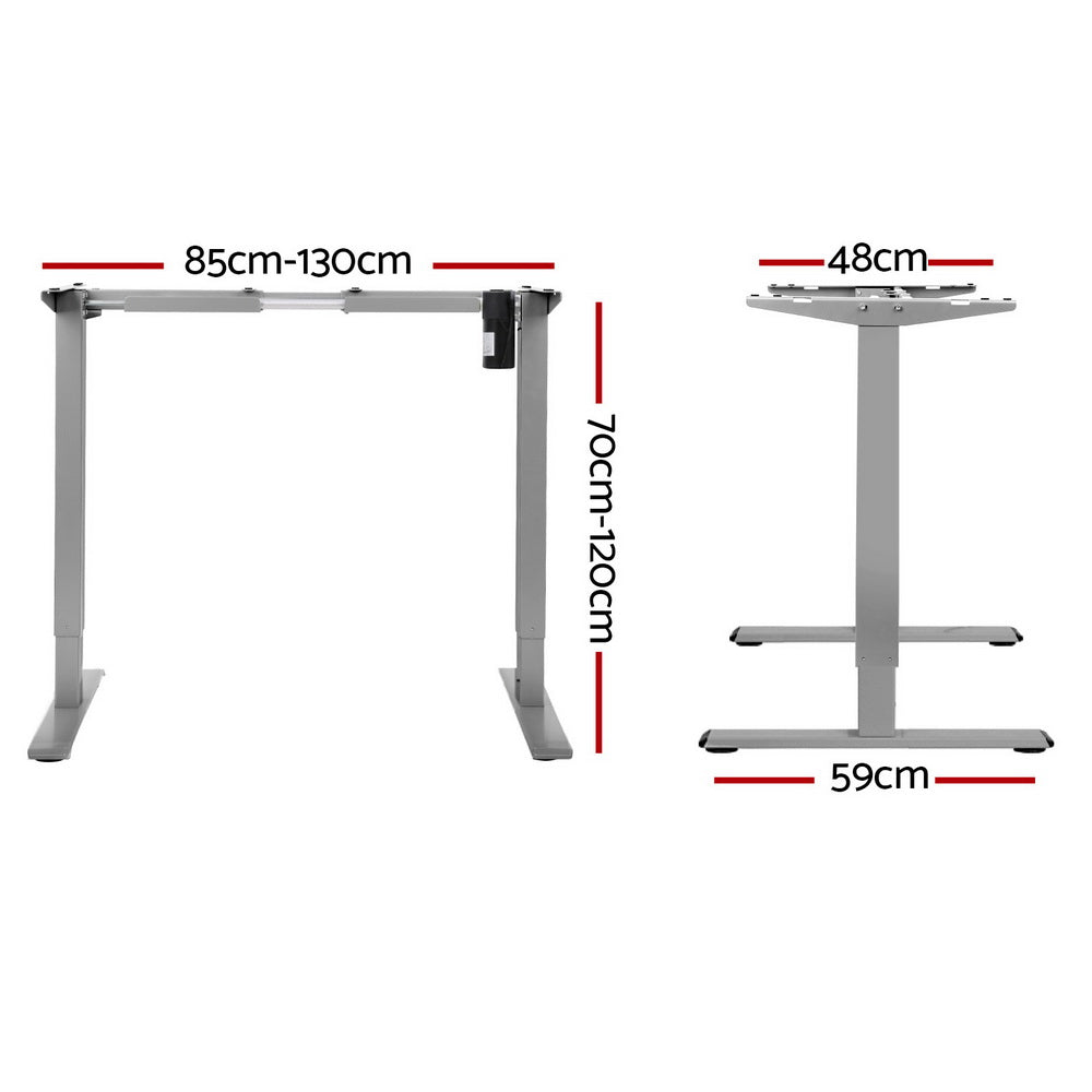 Artiss Electric Standing Desk Frame Only Height Adjustable 70KG Load Grey-Office Desks-PEROZ Accessories