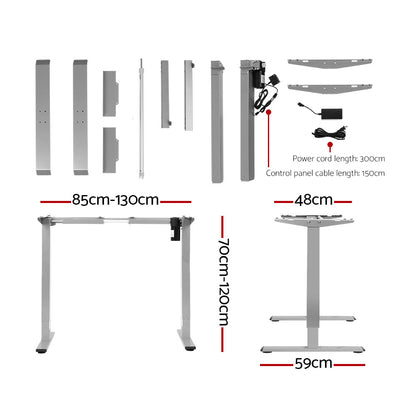 Artiss Standing Desk Motorised 120CM White Oak-Office Desks-PEROZ Accessories