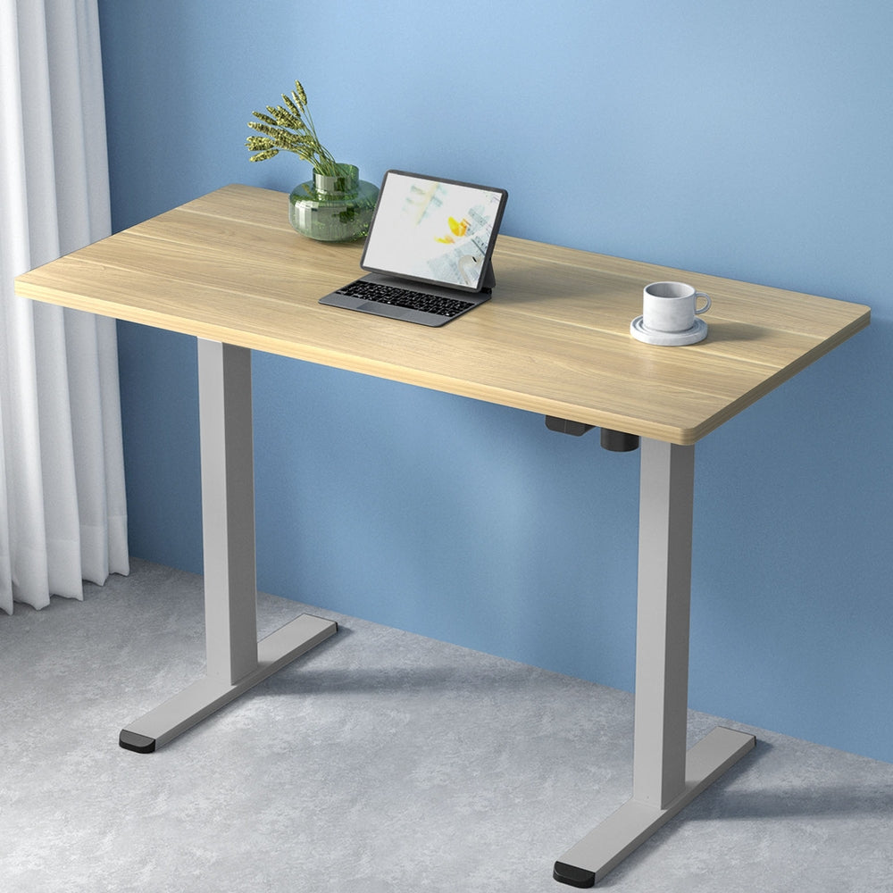 Artiss Standing Desk Motorised 120CM White Oak-Office Desks-PEROZ Accessories