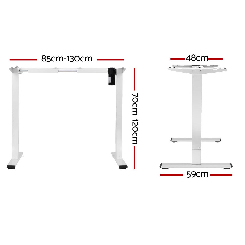 Artiss Electric Standing Desk Frame Only Height Adjustable 70KG Load White-Office Desks-PEROZ Accessories