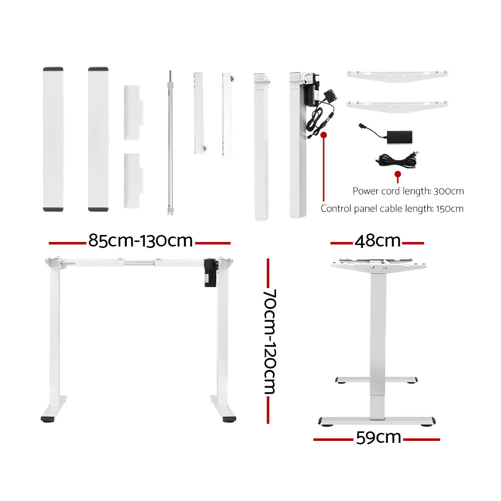 Artiss Standing Desk Motorised Sit Stand Desks Black 120CM-Office Desks-PEROZ Accessories