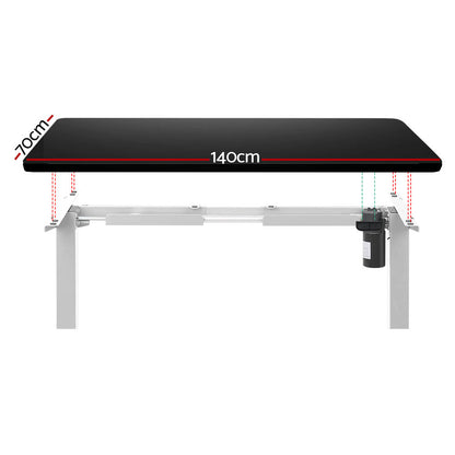 Artiss Standing Desk Motorised Sit Stand Desks Black 140CM-Office Desks-PEROZ Accessories