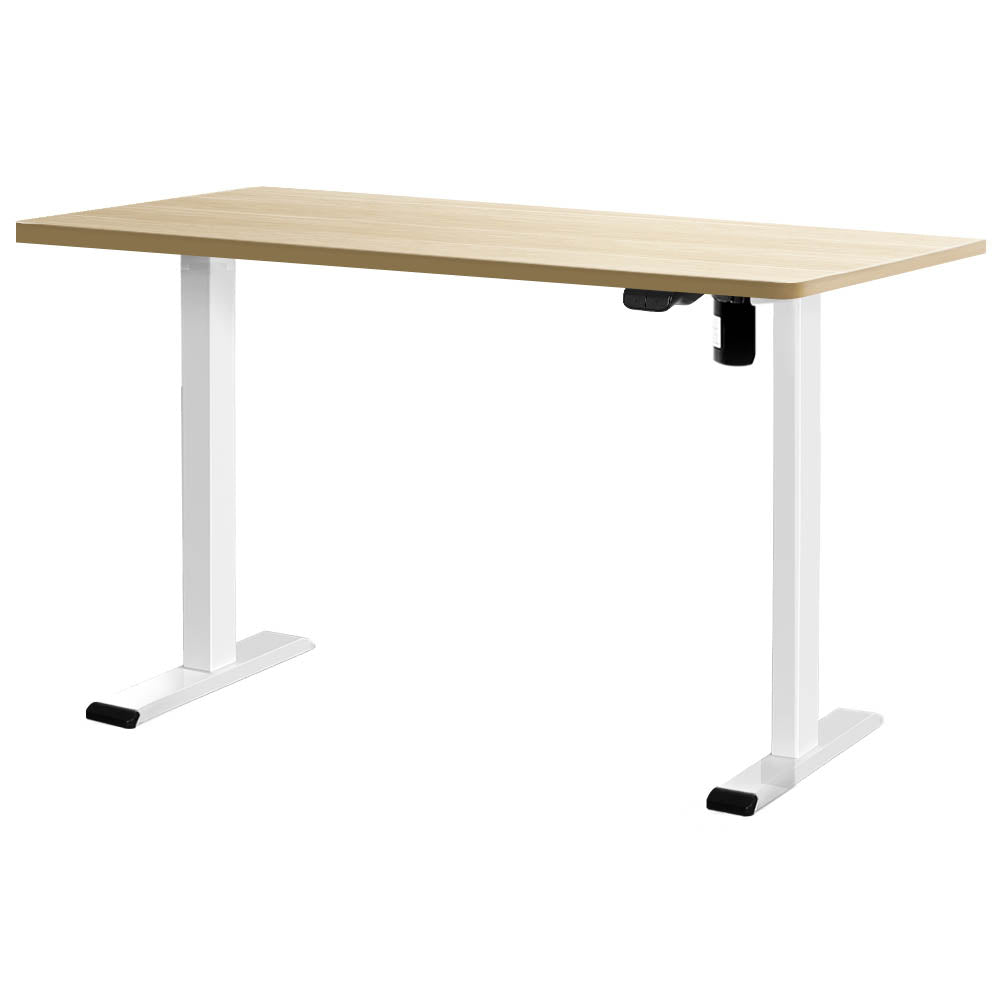 Artiss Standing Desk Motorised Sit Stand Desks White Oak 140CM-Office Desks-PEROZ Accessories