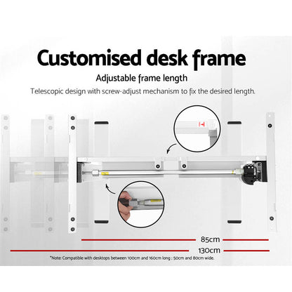 Artiss Standing Desk Motorised Sit Stand Desks Rustic Brown 140CM-Office Desks-PEROZ Accessories