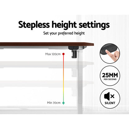 Artiss Standing Desk Motorised Sit Stand Desks Walnut 120CM-Office Desks-PEROZ Accessories