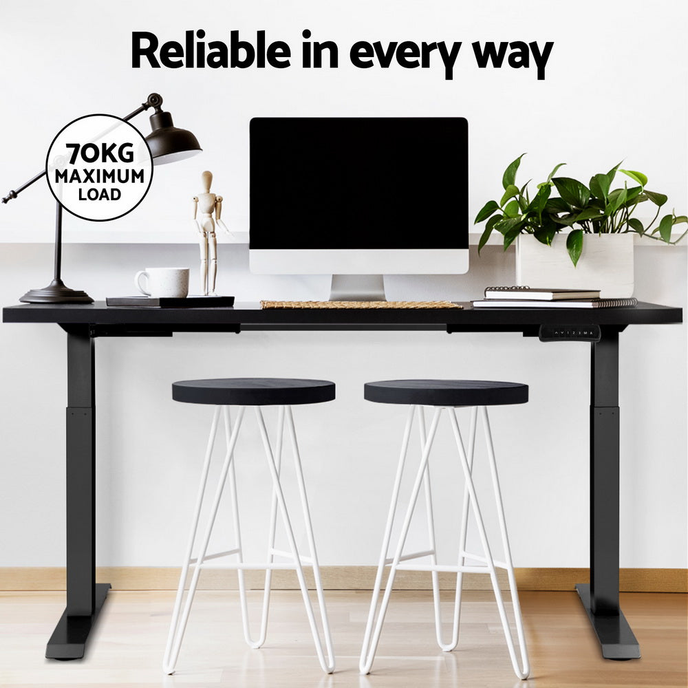 Artiss Standing Desk Motorised Dual Motor Black 120CM-Office Desks-PEROZ Accessories