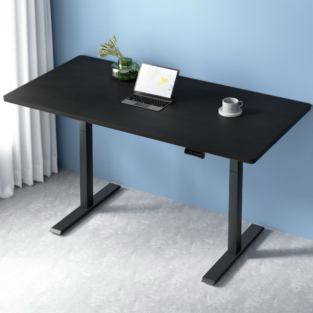 Artiss Standing Desk Motorised Dual Motor Black 140CM-Office Desks-PEROZ Accessories