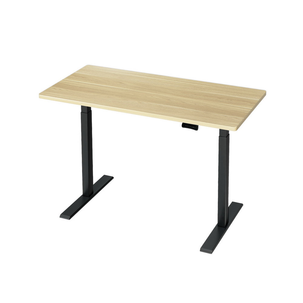 Artiss Standing Desk Motorised Dual Motor Oak 120CM-Office Desks-PEROZ Accessories