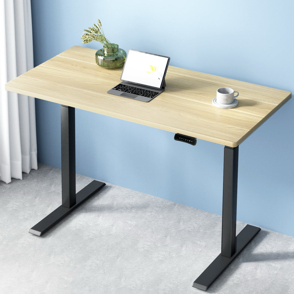 Artiss Standing Desk Motorised Dual Motor Oak 120CM-Office Desks-PEROZ Accessories