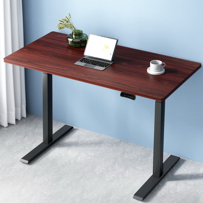 Artiss Standing Desk Motorised Dual Motor Walnut 120CM-Office Desks-PEROZ Accessories