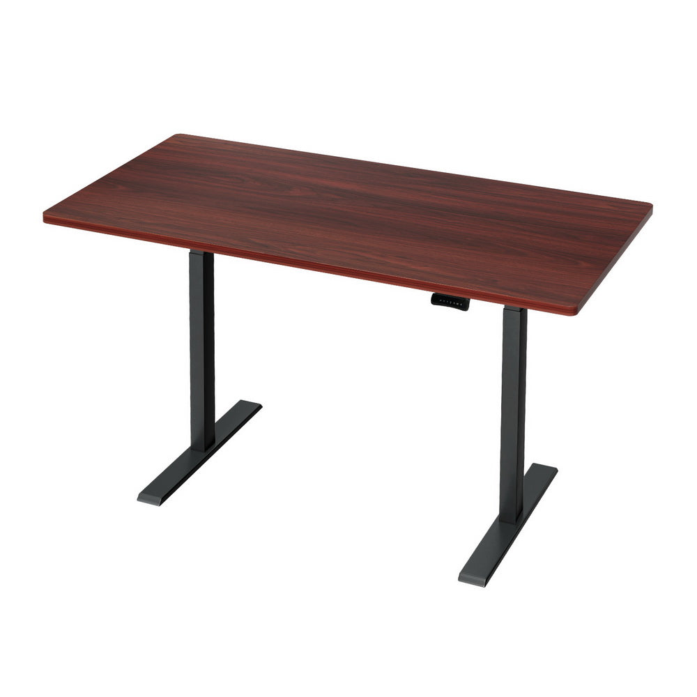 Artiss Standing Desk Motorised Dual Motor Walnut 140CM-Office Desks-PEROZ Accessories