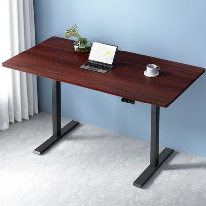 Artiss Standing Desk Motorised Dual Motor Walnut 140CM-Office Desks-PEROZ Accessories