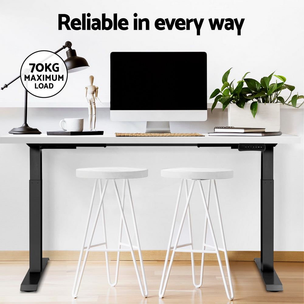 Artiss Standing Desk Motorised Dual Motor White 120CM-Office Desks-PEROZ Accessories