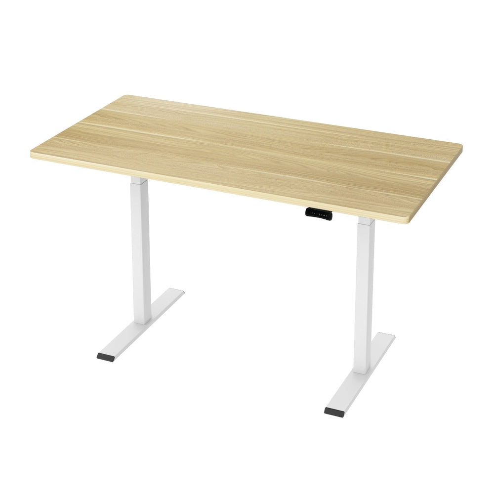 Artiss Standing Desk Motorised Dual Motor 140CM White Oak-Office Desks-PEROZ Accessories