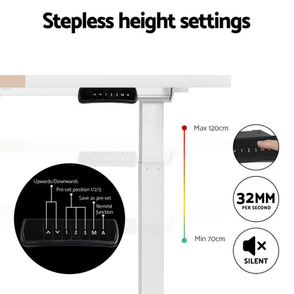 Artiss Standing Desk Motorised Dual Motor 120CM-Furniture &gt; Office-PEROZ Accessories