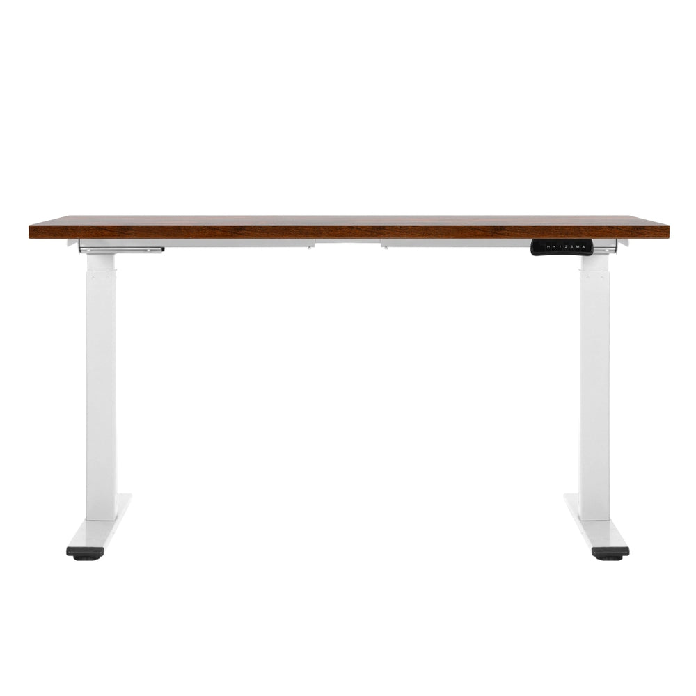 Artiss Standing Desk Motorised Dual Motor 140CM Rustic Brwon-Office Desks-PEROZ Accessories