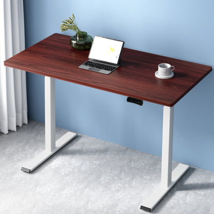 Artiss Standing Desk Motorised Dual Motor 120CM Walnut-Office Desks-PEROZ Accessories