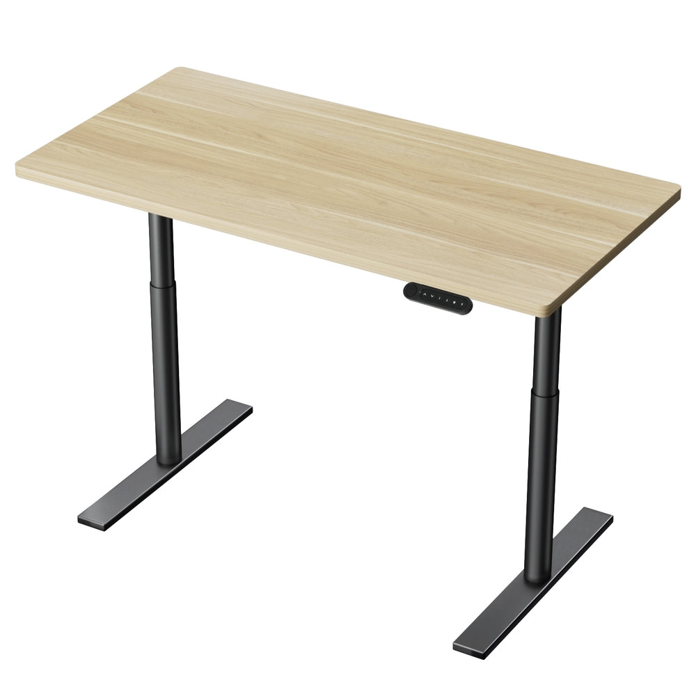 Artiss Standing Desk Motorised Electric Dual Motor White Oak 120CM-Office Desks-PEROZ Accessories