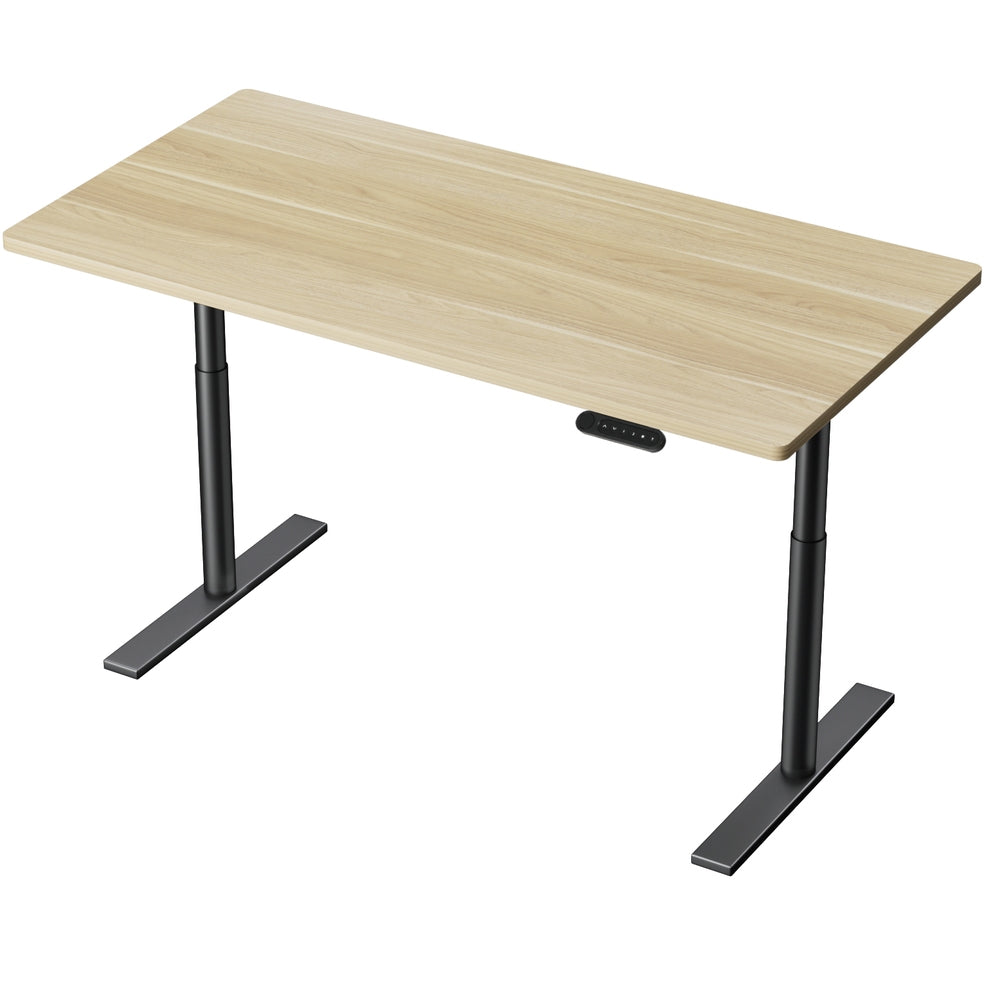 Artiss Standing Desk Motorised Electric Dual Motor White Oak 140CM-Office Desks-PEROZ Accessories