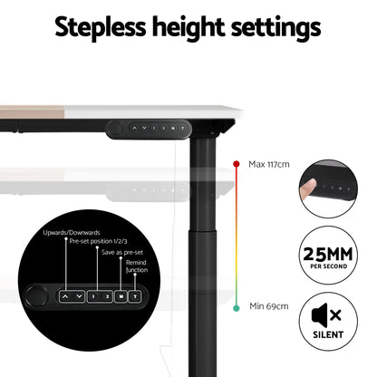 Artiss Standing Desk Motorised Electric Dual Motor 140CM-Furniture &gt; Office-PEROZ Accessories