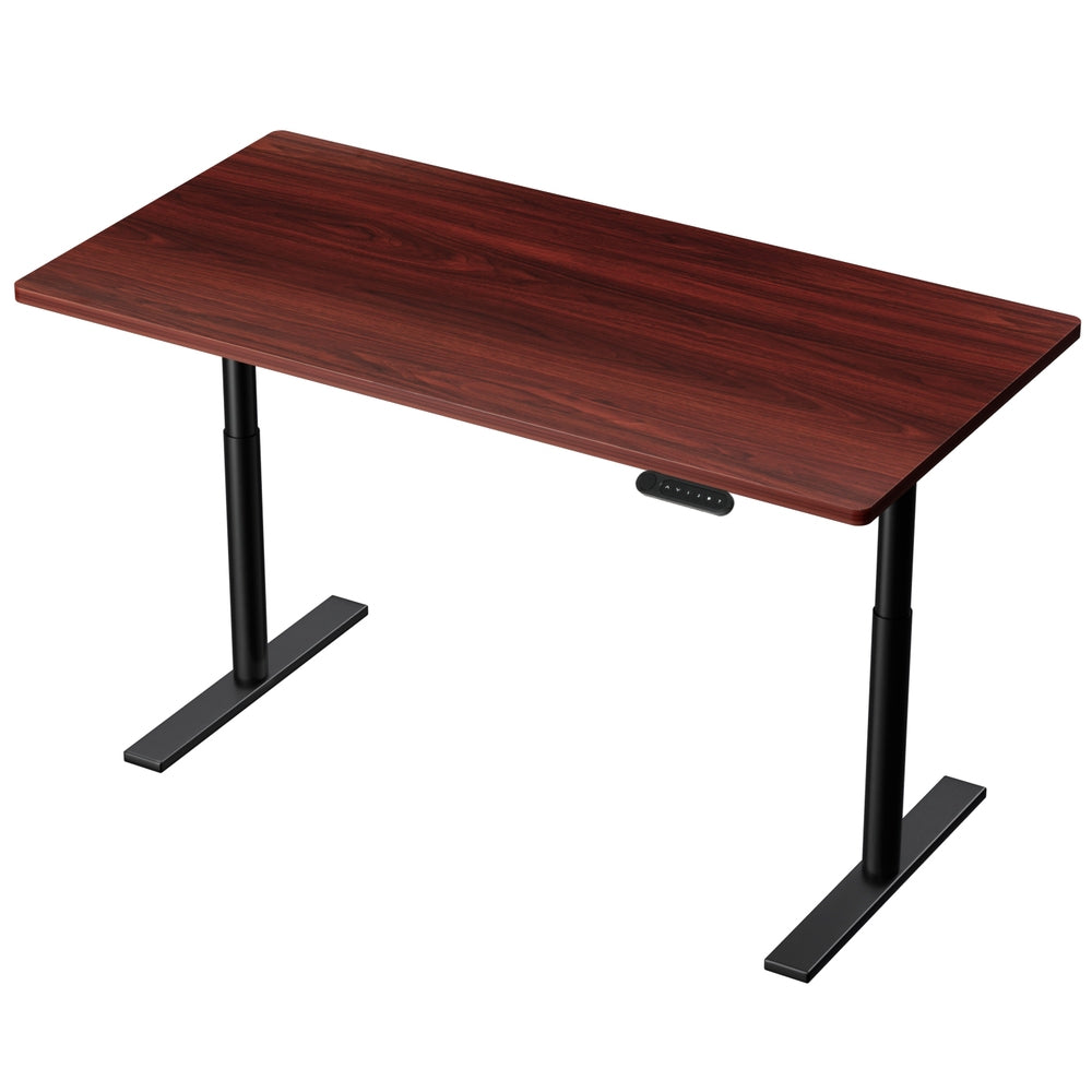 Artiss Standing Desk Motorised Electric Dual Motor Walnut 140CM-Office Desks-PEROZ Accessories