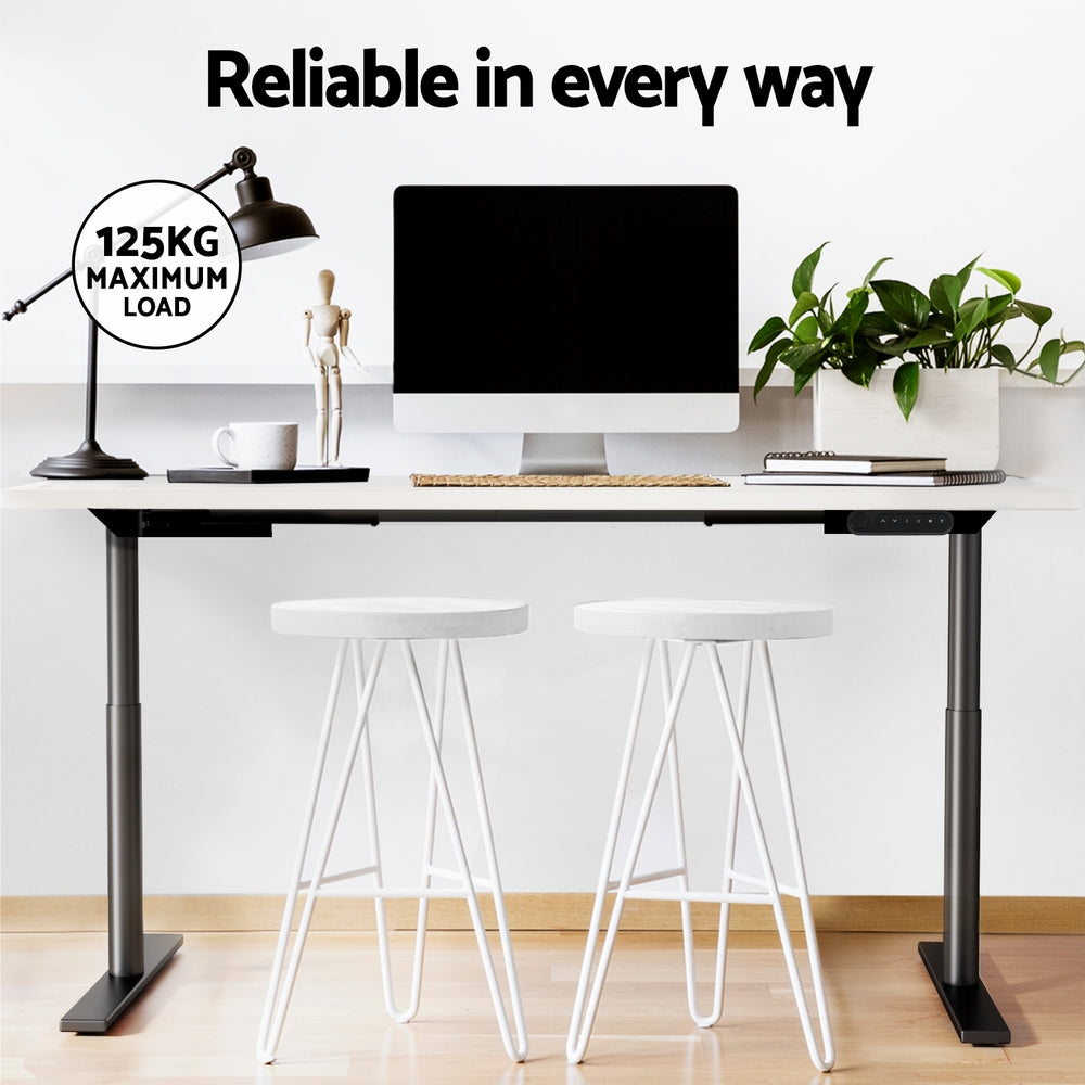 Artiss Standing Desk Motorised Electric Dual Motor White 140CM-Office Desks-PEROZ Accessories