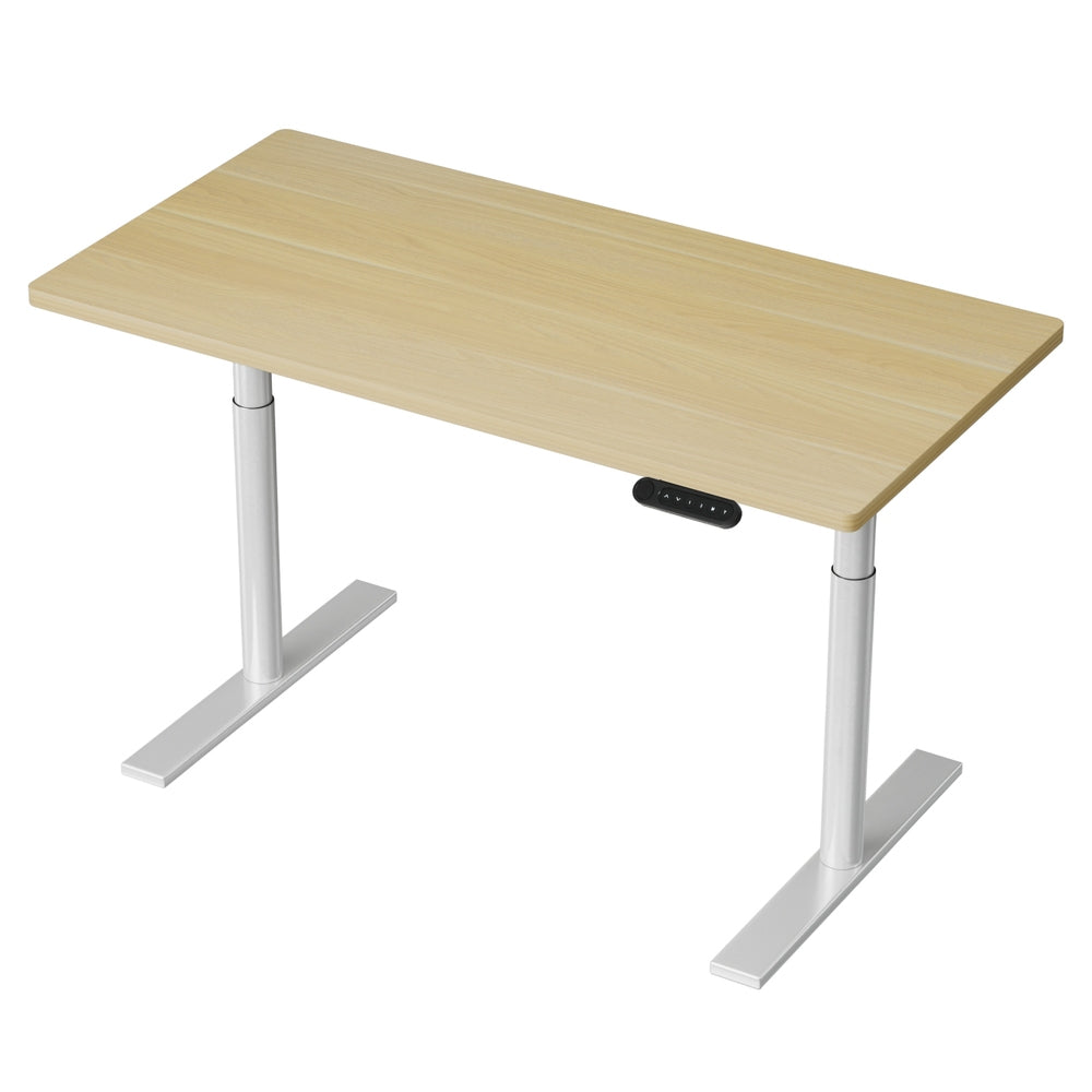 Artiss Standing Desk Motorised Electric Dual Motor 120CM White Oak-Office Desks-PEROZ Accessories