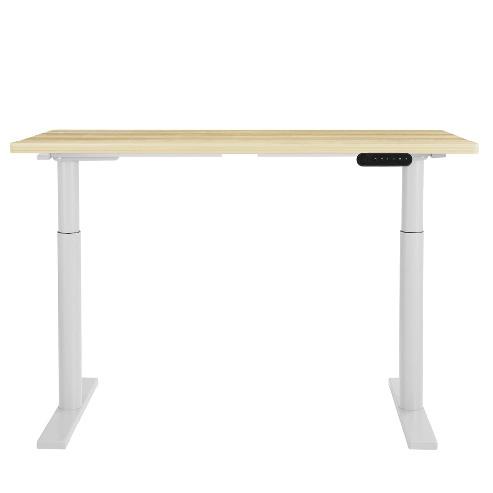 Artiss Standing Desk Motorised Electric Dual Motor 120CM White Oak-Office Desks-PEROZ Accessories