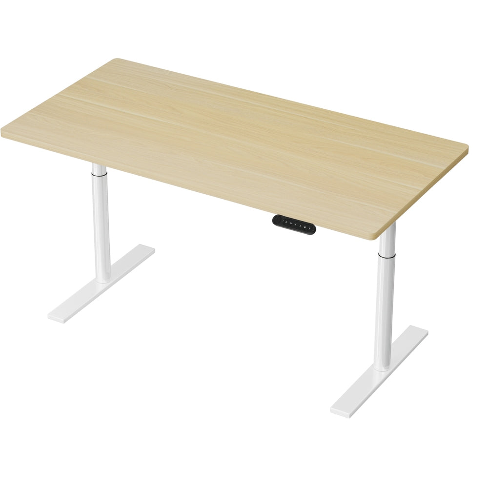 Artiss Standing Desk Motorised Electric Dual Motor 140CM White Oak-Office Desks-PEROZ Accessories