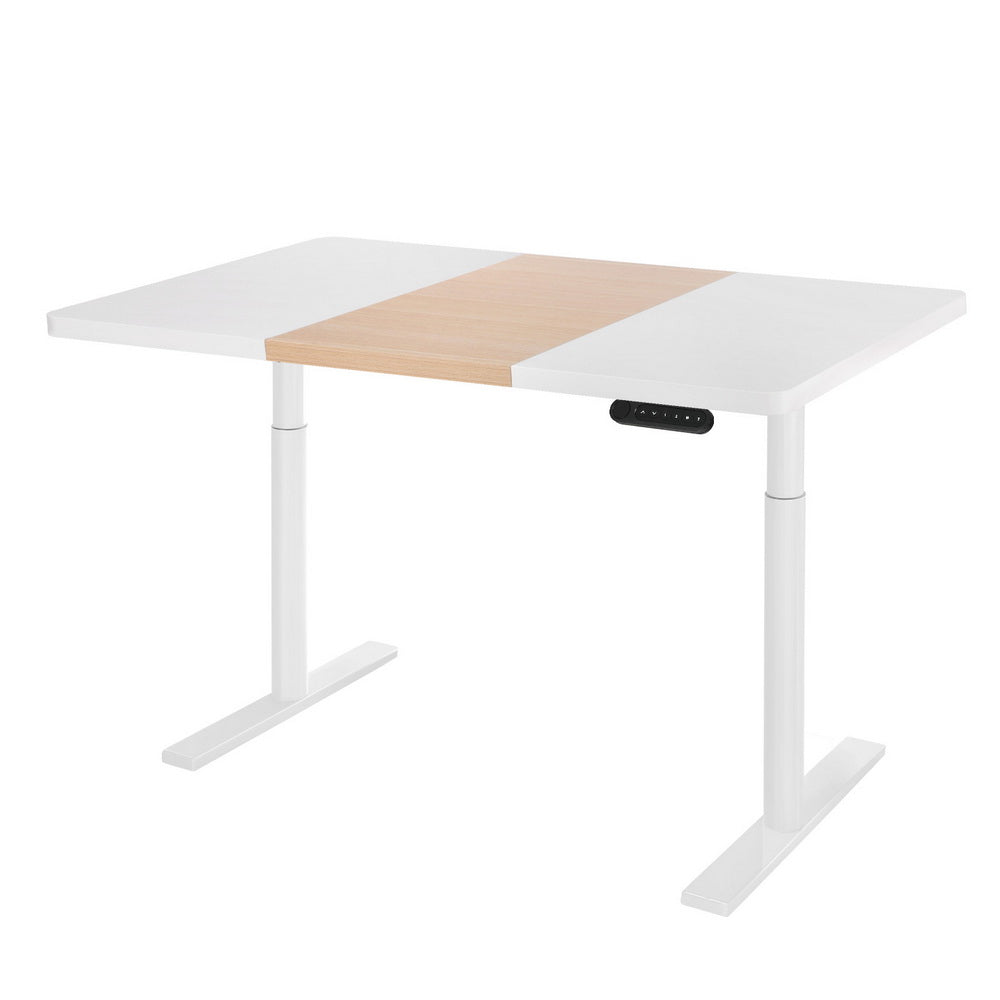 Artiss Standing Desk Motorised Electric Dual Motor Splice White Pine 120CM-Furniture &gt; Office-PEROZ Accessories