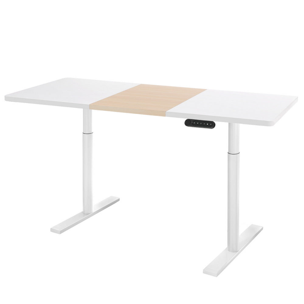 Artiss Standing Desk Motorised Electric Dual Motor 140CM White Pine-Furniture &gt; Office-PEROZ Accessories