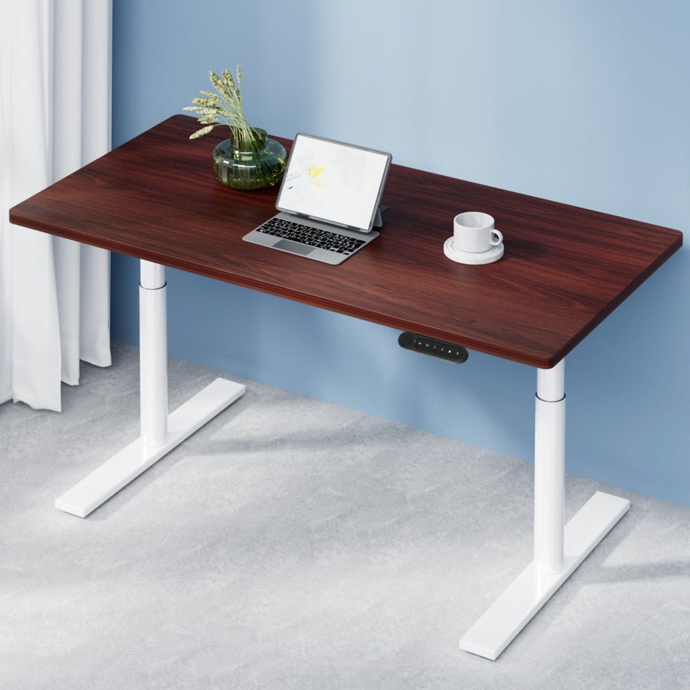 Artiss Standing Desk Motorised Electric Dual Motor 120CM Walnut-Office Desks-PEROZ Accessories