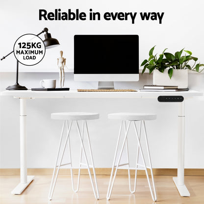 Artiss Standing Desk Motorised Electric Dual Motor 120CM White-Office Desks-PEROZ Accessories