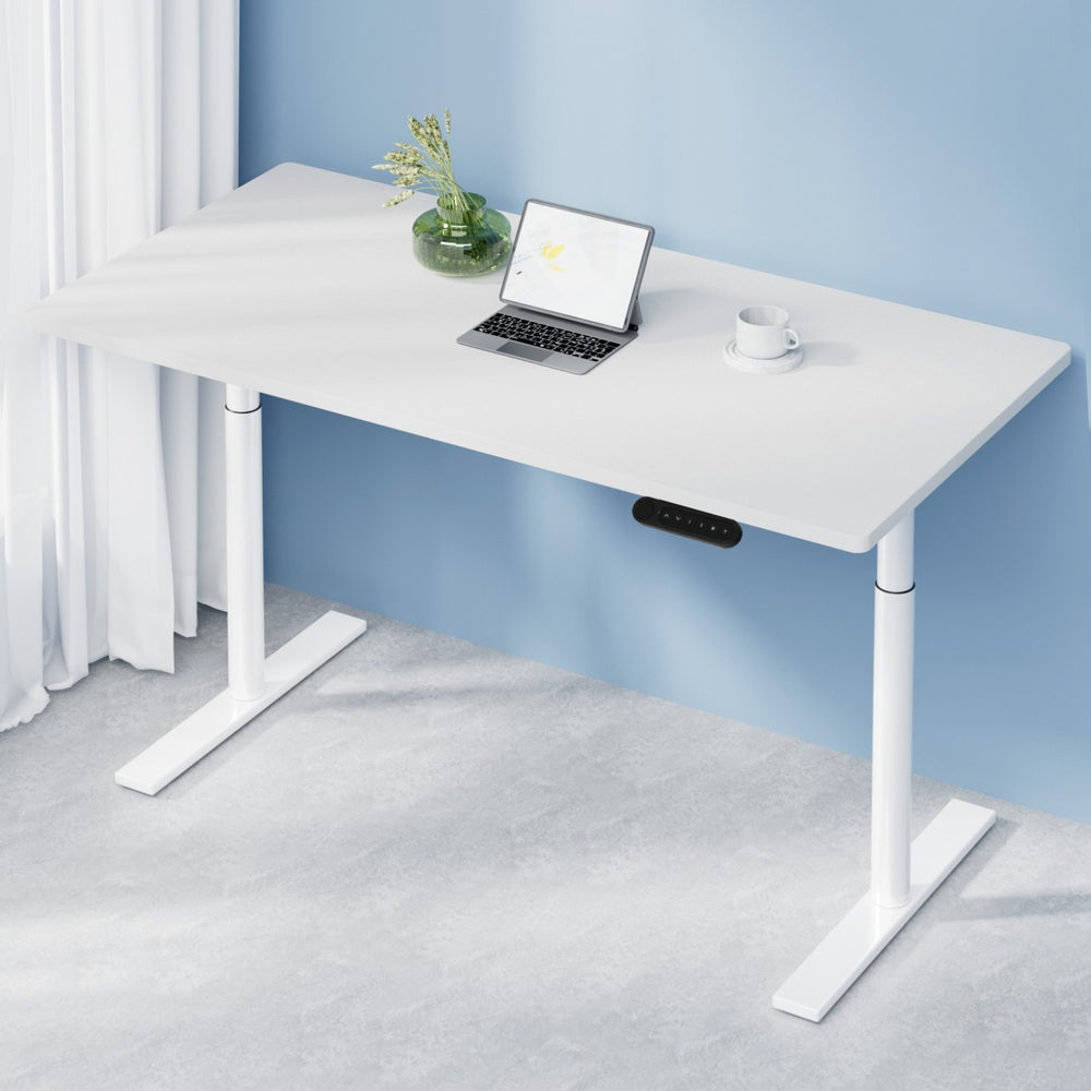 Artiss Standing Desk Motorised Electric Dual Motor 140CM White-Office Desks-PEROZ Accessories