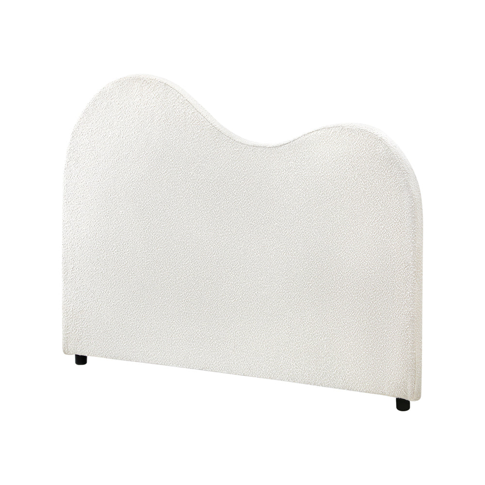 Oikiture Bed Head Single Size Headboard Boucle Fabric White-Headboards-PEROZ Accessories