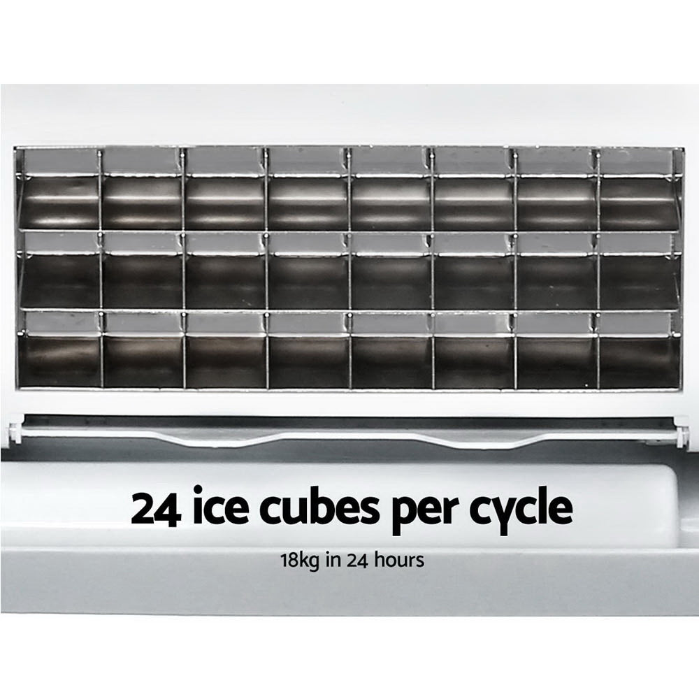 DEVANTi 3.2L Portable Ice Cube Maker Cold Commercial Machine Stainless Steel-Ice Makers-PEROZ Accessories