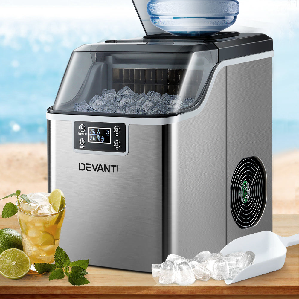 Devanti Ice Maker Machine Commercial Portable Ice Cube Tray Countertop 3.2L-Ice Makers-PEROZ Accessories