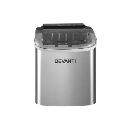 Devanti 12kg Ice Maker Machine w/Self Cleaning Silver-Appliances &gt; Kitchen Appliances-PEROZ Accessories