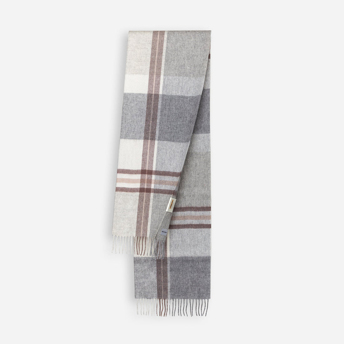 100% Wool Scarf Grey Check-100% Wool Scarf-PEROZ Accessories