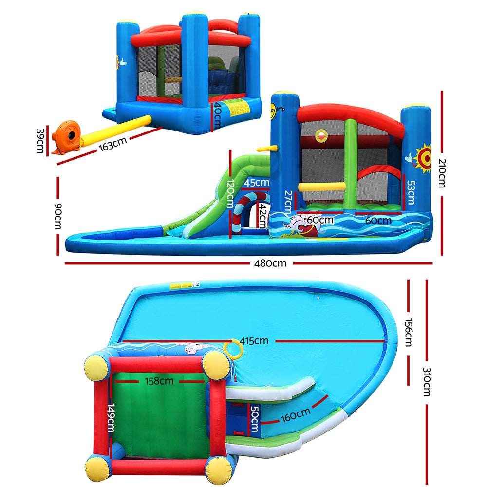 Happy Hop Inflatable Water Slide Jumping Trampoline Castle Bouncer Toy Splash-Home &amp; Garden &gt; Pool &amp; Accessories &gt; Pool Toys &amp; Inflatables-PEROZ Accessories