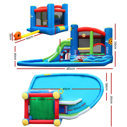 Happy Hop Inflatable Water Slide Jumping Trampoline Castle Bouncer Toy Splash-Home &amp; Garden &gt; Pool &amp; Accessories &gt; Pool Toys &amp; Inflatables-PEROZ Accessories