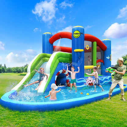 Happy Hop Inflatable Water Slide Jumping Trampoline Castle Bouncer Toy Splash-Home &amp; Garden &gt; Pool &amp; Accessories &gt; Pool Toys &amp; Inflatables-PEROZ Accessories