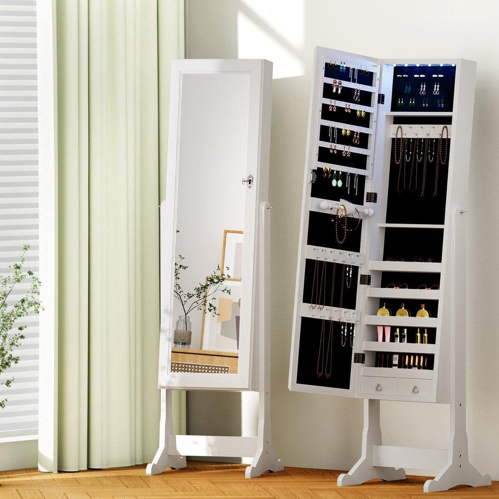 Artiss Jewellery Cabinet Mirror Free Standing-Home &amp; Garden &gt; Storage &gt; Storage Cabinets &amp; Lockers-PEROZ Accessories