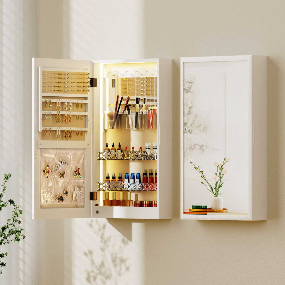 Artiss Jewellery Cabinet Mirror Door Wall Mount-Furniture &gt; Office &gt; Storage Cabinets-PEROZ Accessories