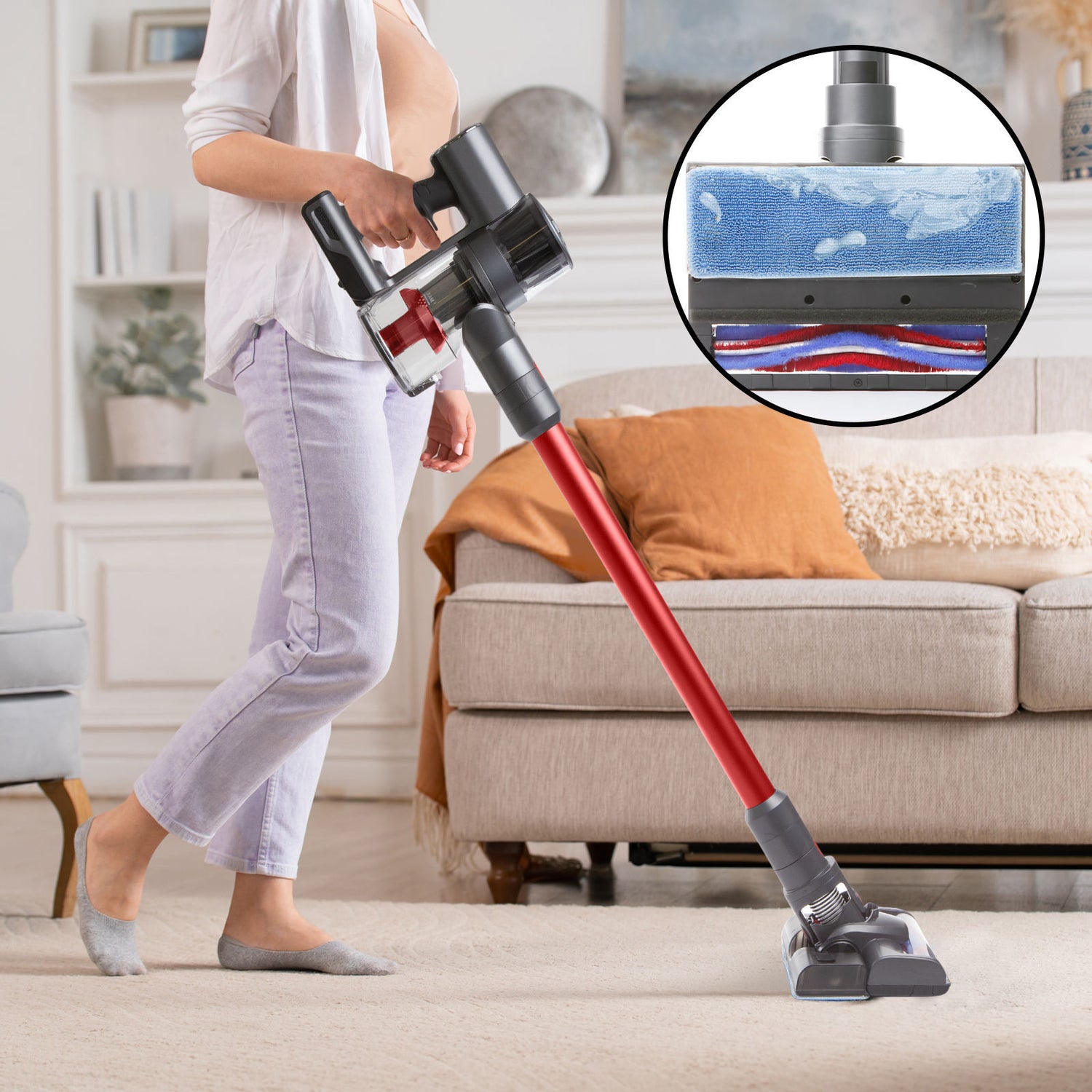 MyGenie H20 Pro Wet Mop 2-In-1 Cordless Stick Vacuum + Bonus Dark Wood Diffuser-Small Home Appliances-PEROZ Accessories