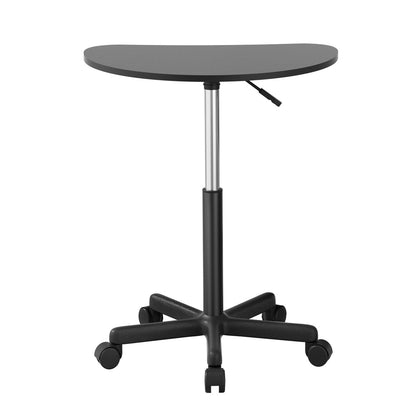 Artiss Laptop Desk Portable Height Adjustable Table Caster Wheels 60CM Black-Furniture &gt; Office-PEROZ Accessories