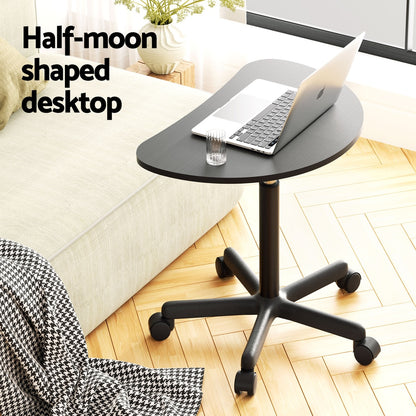 Artiss Laptop Desk Portable Height Adjustable Table Caster Wheels 60CM Black-Furniture &gt; Office-PEROZ Accessories