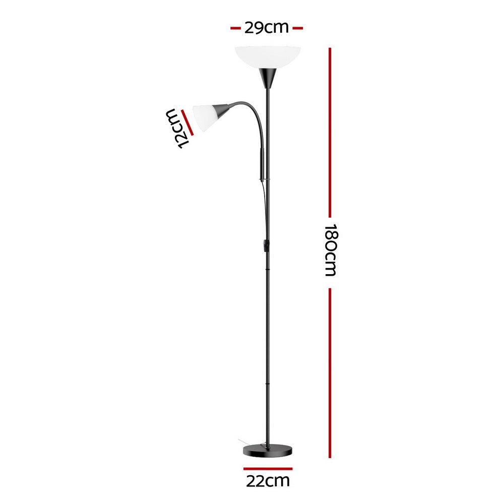 Artiss Floor Lamp Mother and Child Modern Home Living Room Office Reading Black-Home &amp; Garden &gt; Lighting &gt; Floor Lamps-PEROZ Accessories